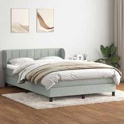 Boxspring met matras 160x210 cm lichtgrijs fluweel