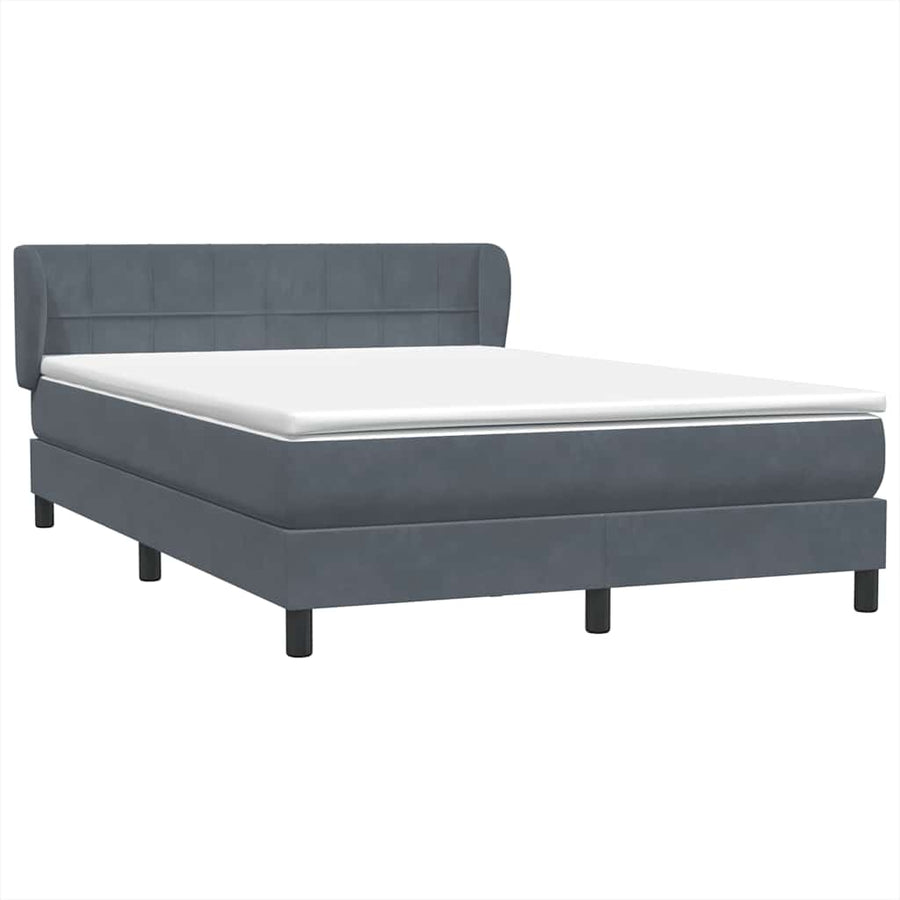 Boxspring met matras fluweel donkergrijs 160x210 cm
