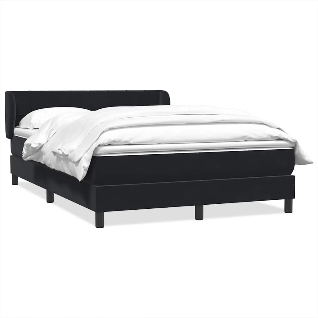 Boxspring met matras fluweel zwart 160x210 cm