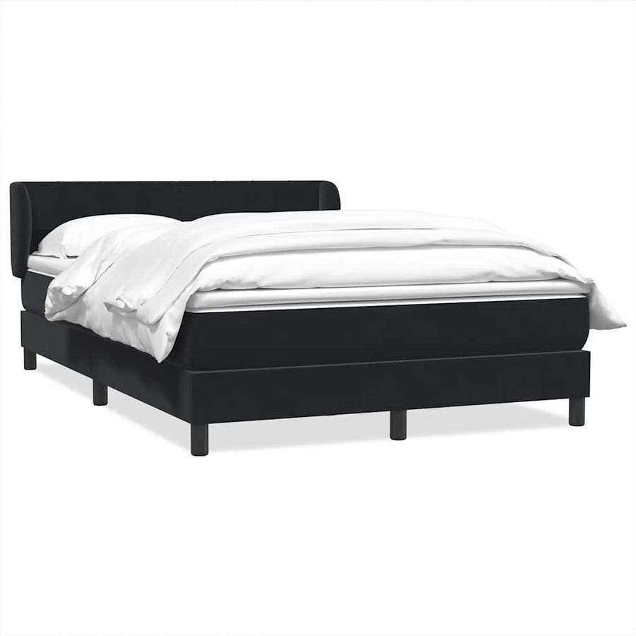 Boxspring met matras fluweel zwart 160x210 cm