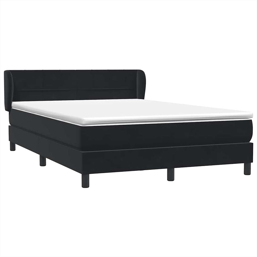 Boxspring met matras fluweel zwart 160x210 cm