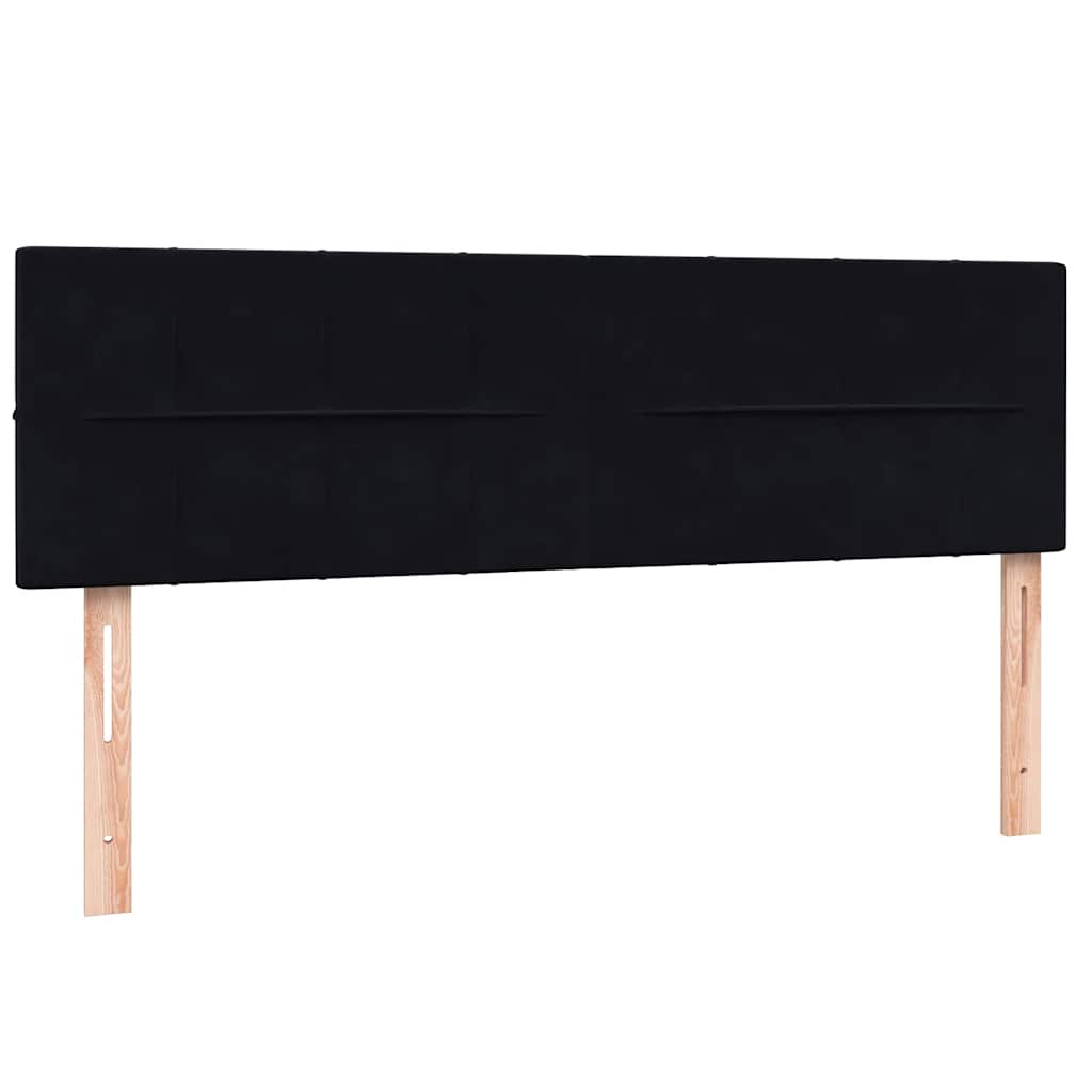 Boxspring met matras fluweel zwart 160x210 cm