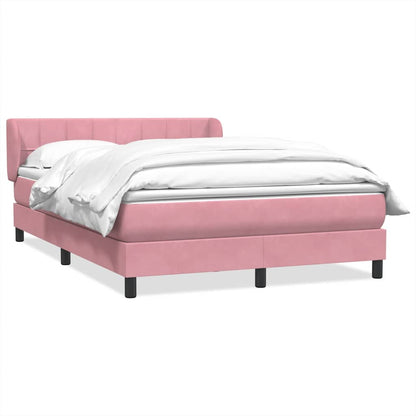 Boxspring met matras fluweel roze 160x210 cm