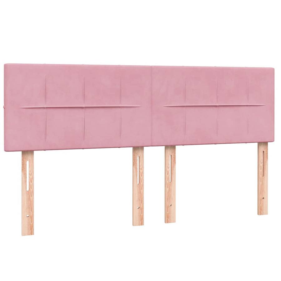 Boxspring met matras fluweel roze 160x210 cm