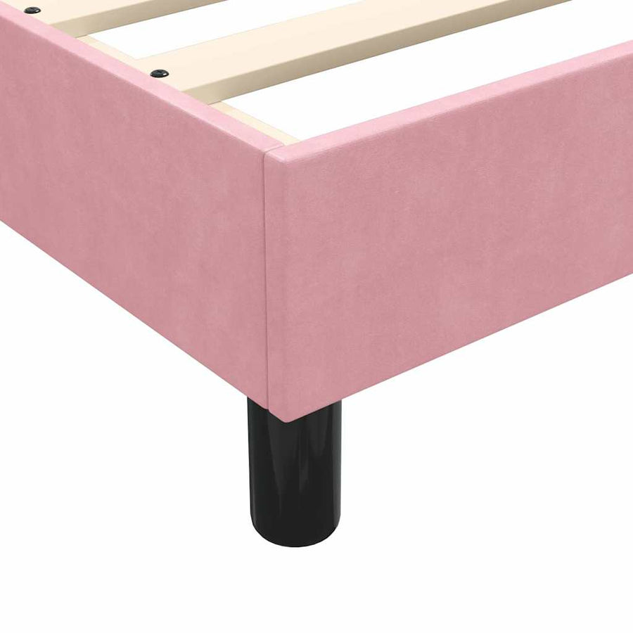 Boxspring met matras fluweel roze 160x210 cm