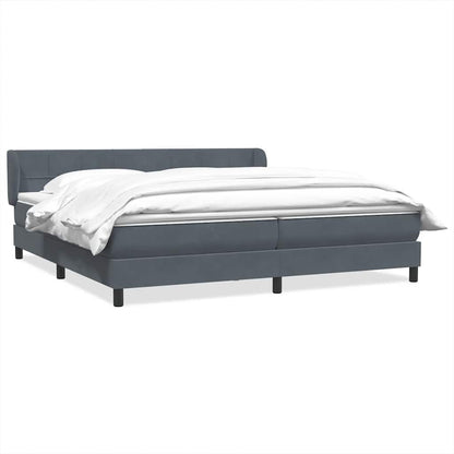 Boxspring met matrassen fluweel donkergrijs 180x210 cm