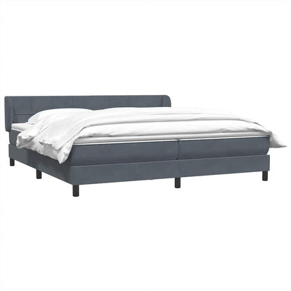 Boxspring met matrassen fluweel donkergrijs 180x210 cm