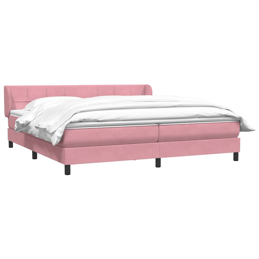Boxspring met matrassen fluweel roze 180x210 cm