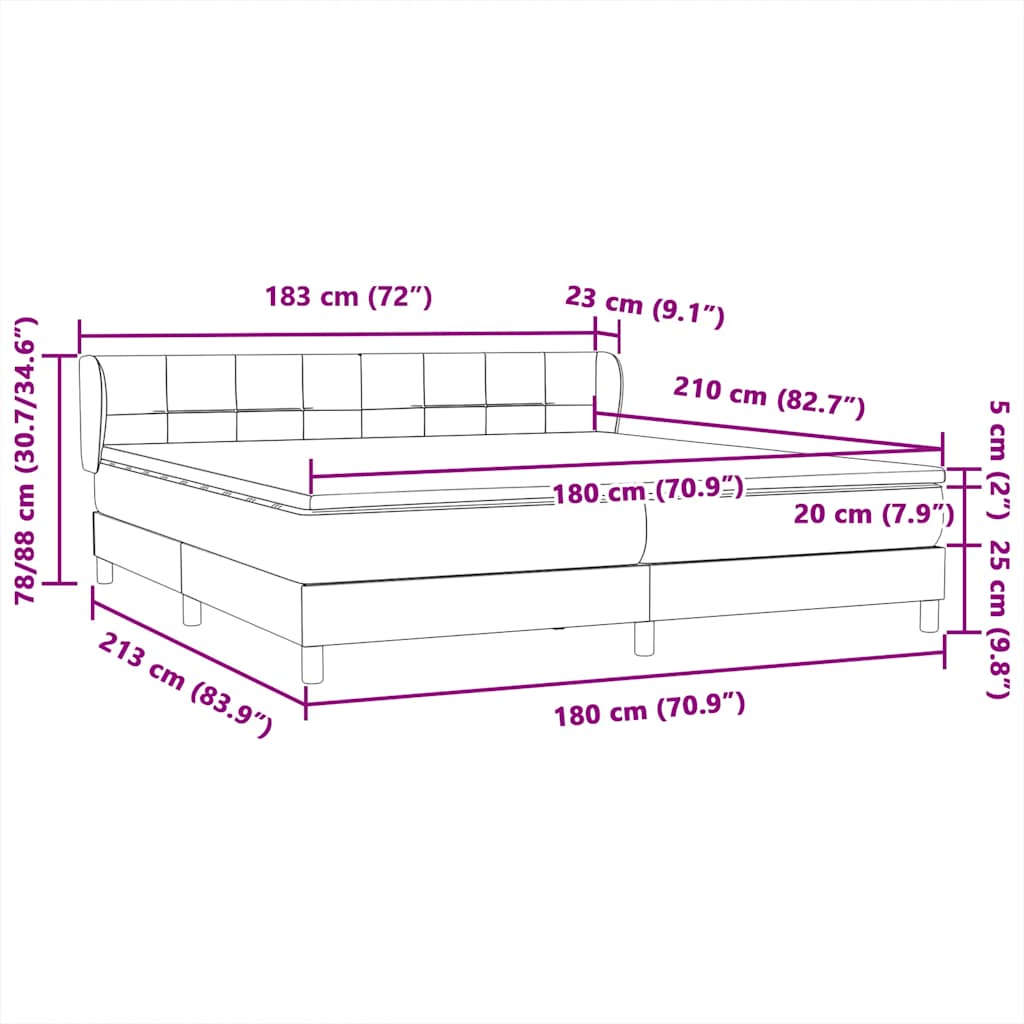 Boxspring met matrassen fluweel roze 180x210 cm