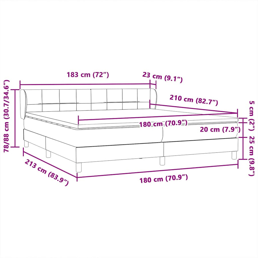 Boxspring met matrassen fluweel roze 180x210 cm