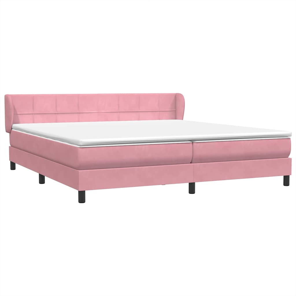 Boxspring met matrassen fluweel roze 180x210 cm