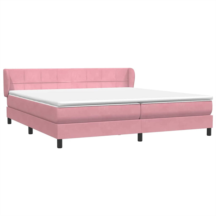 Boxspring met matrassen fluweel roze 180x210 cm