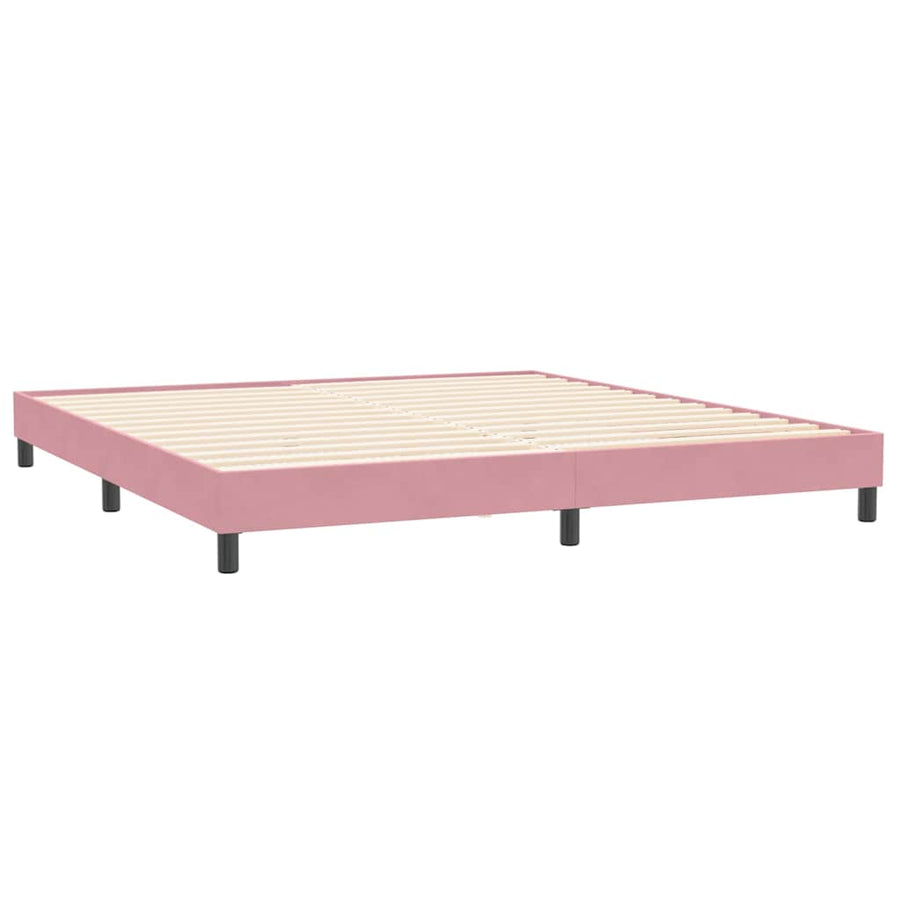 Boxspring met matrassen fluweel roze 180x210 cm