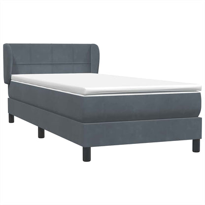 Boxspring met matras fluweel donkergrijs 80x220 cm