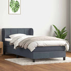 Boxspring met matras 80x220 cm donkergrijs fluweel