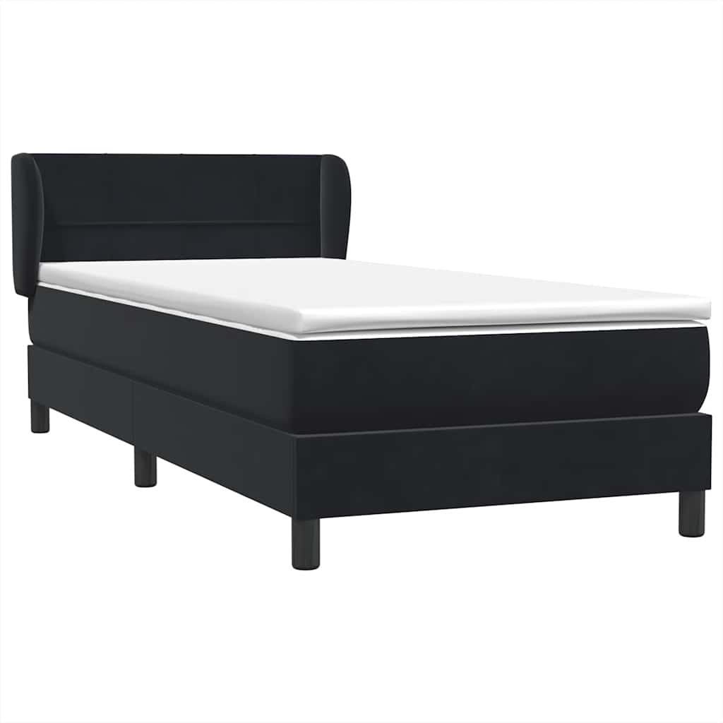 Boxspring met matras fluweel zwart 80x220 cm