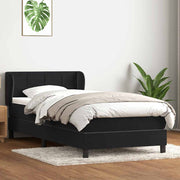 Boxspring met matras 80x220 cm zwart fluweel