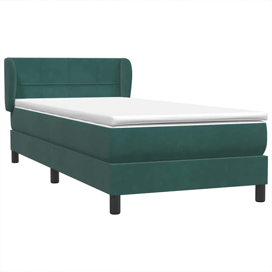 Boxspring met matras fluweel donkergroen 80x220 cm