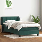 Boxspring met matras 80x220 cm fluweel donkergroen