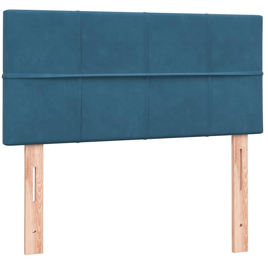 Boxspring met matras fluweel donkerblauw 80x220 cm