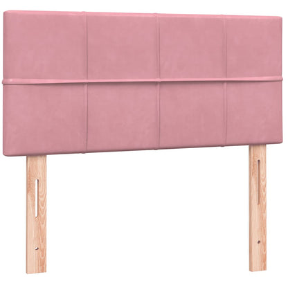 Boxspring met matras fluweel roze 80x220 cm