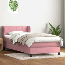 Boxspring met matras fluweel roze 80x220 cm