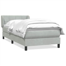 Boxspring met matras fluweel lichtgrijs 90x220 cm