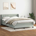 Boxspring met matras 160x220 cm lichtgrijs fluweel