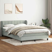 Boxspring met matras 160x220 cm lichtgrijs fluweel