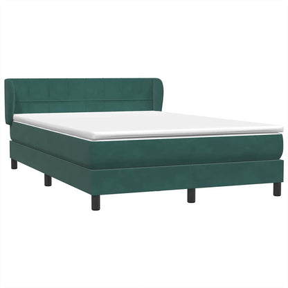Boxspring met matras fluweel donkergroen 160x220 cm