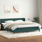 Box spring bed with mattresses 180x220 cm velvet dark green