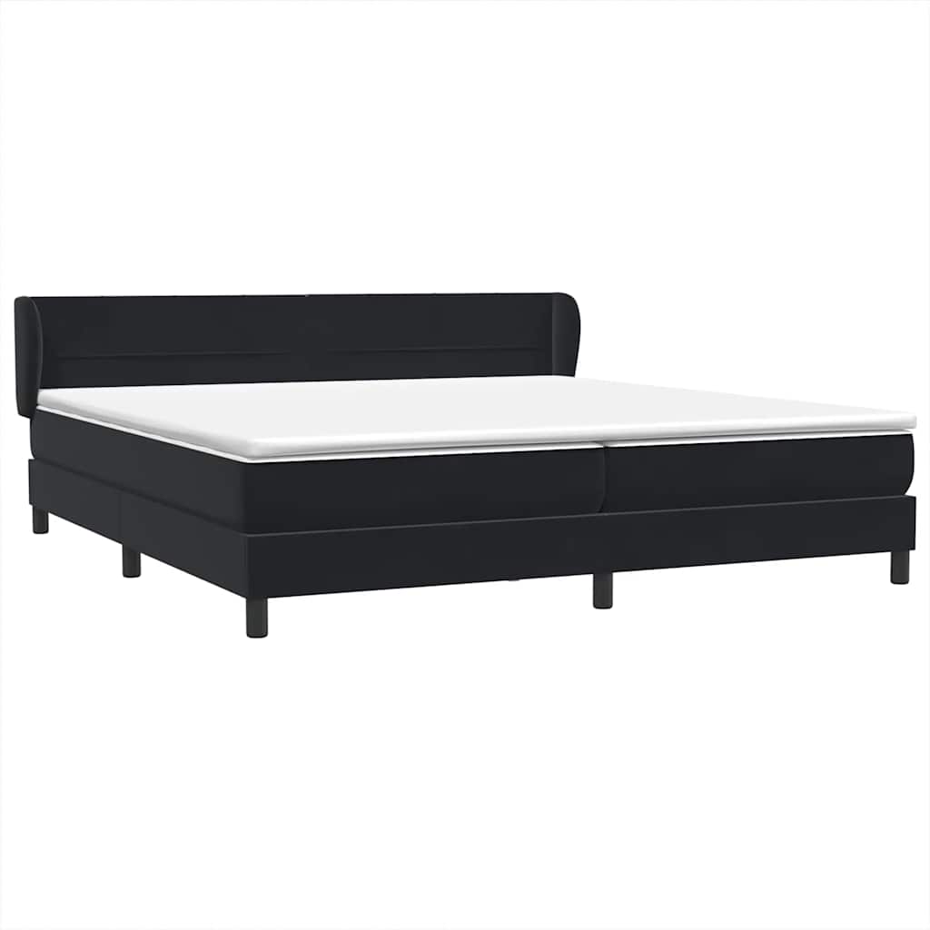 Boxspringbed met matrassen 200x220 cm fluweel zwart