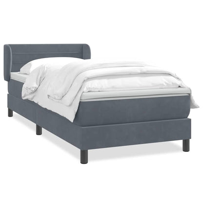 Boxspring met matras fluweel donkergrijs 80x210 cm