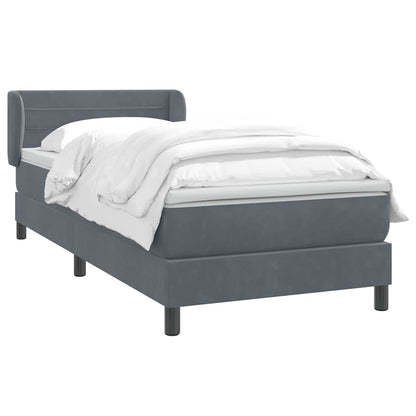 Boxspring met matras fluweel donkergrijs 80x210 cm