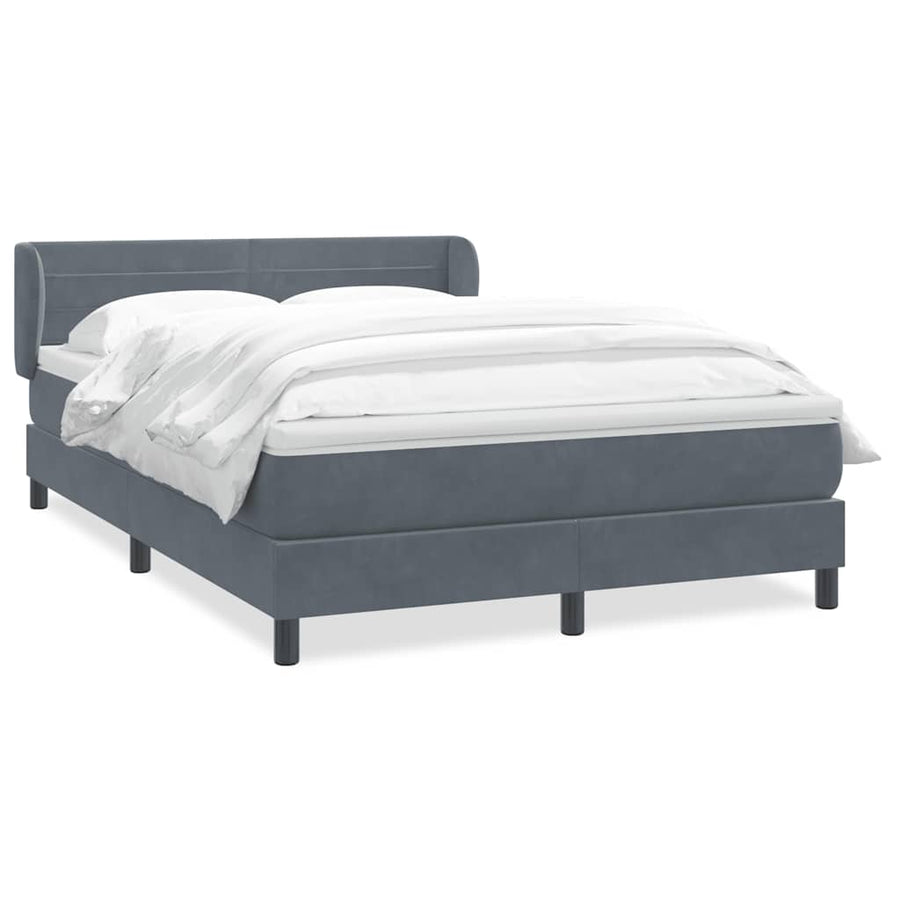 Boxspring met matras fluweel donkergrijs 160x210 cm