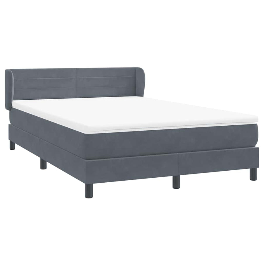 Boxspring met matras fluweel donkergrijs 160x210 cm