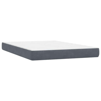 Boxspring met matras fluweel donkergrijs 160x210 cm