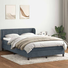 Box spring with velvet mattress dark grey 160x210 cm