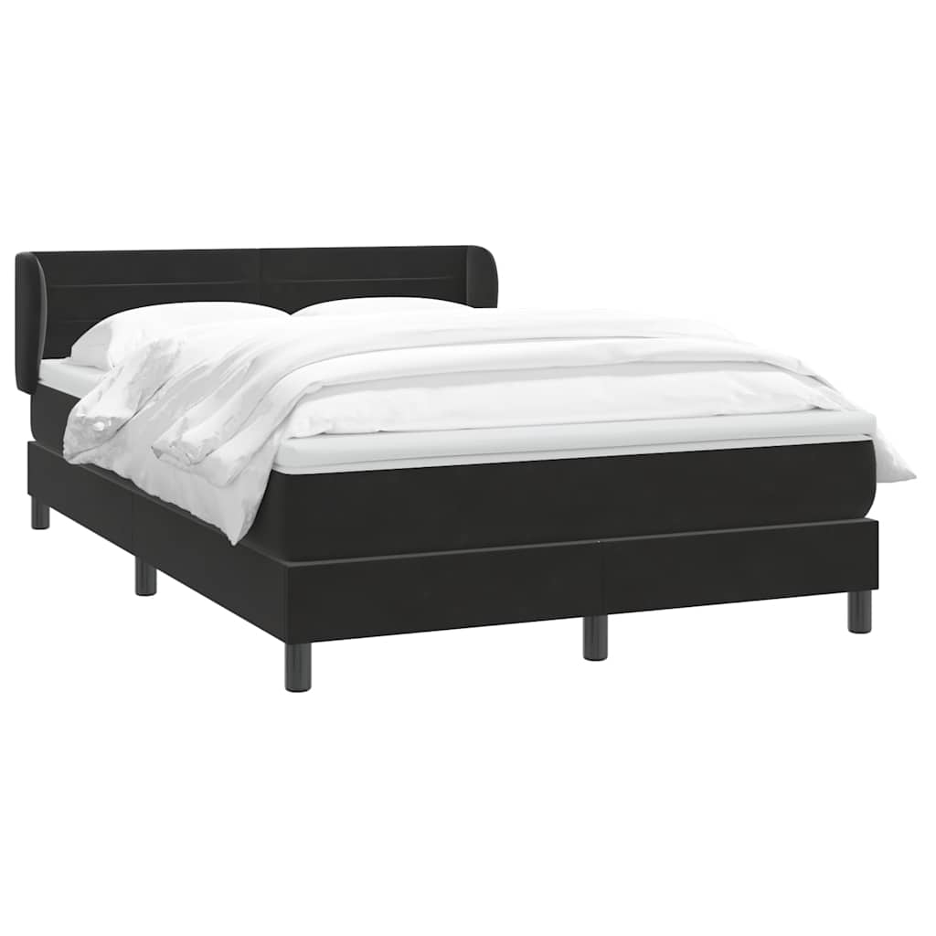 Boxspring met matras fluweel zwart 160x210 cm