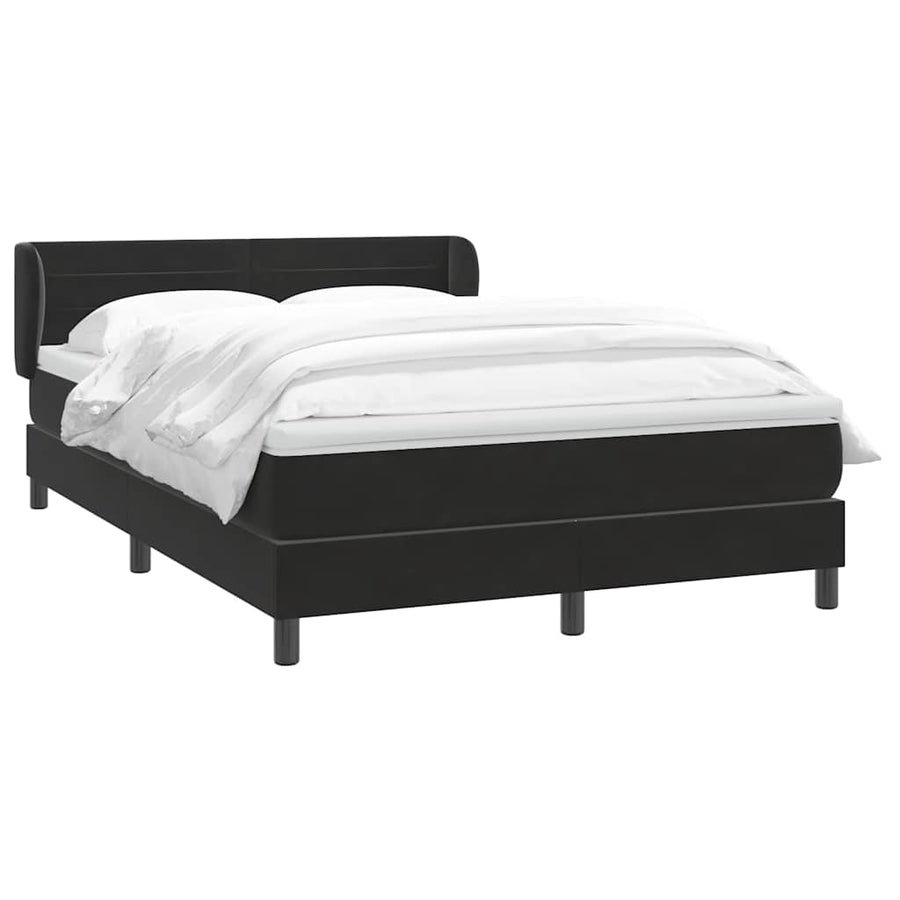 Boxspring met matras fluweel zwart 160x210 cm