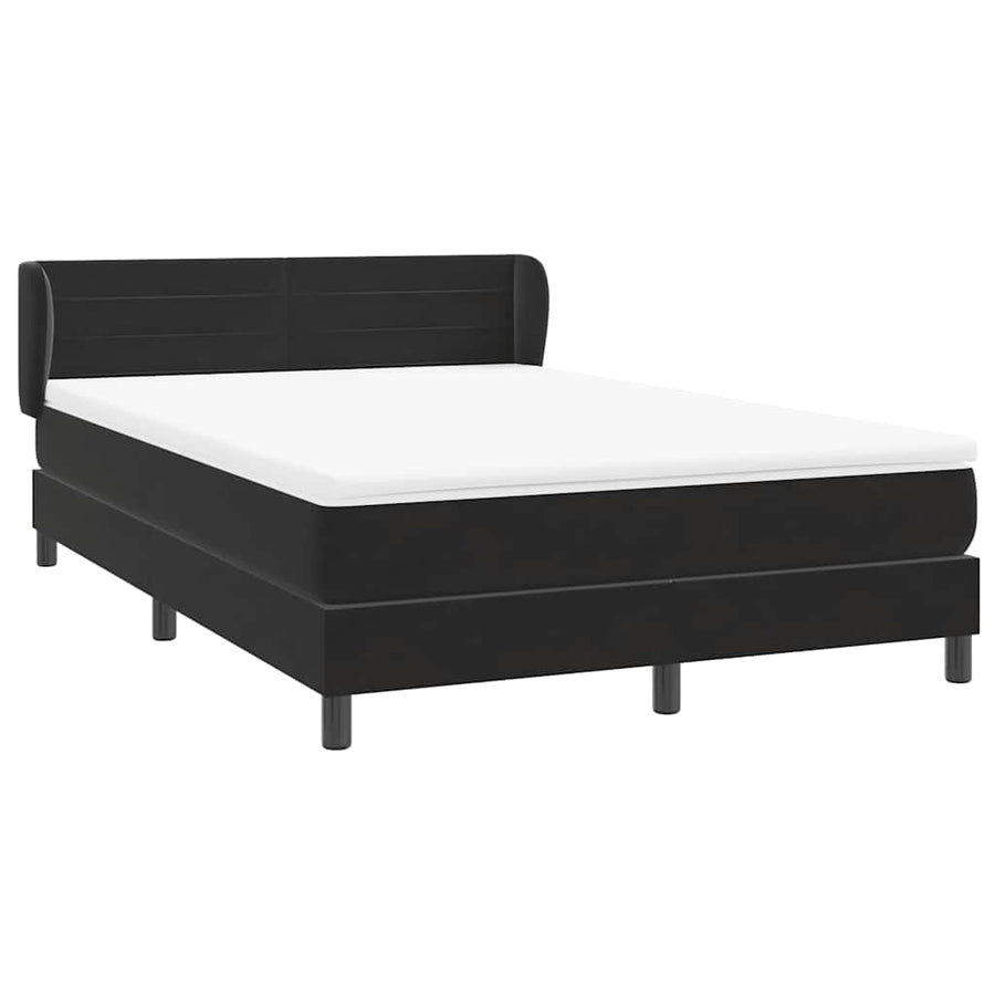 Boxspring met matras fluweel zwart 160x210 cm