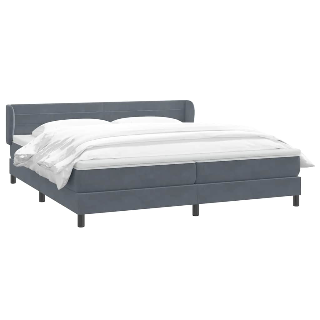 Boxspring met matrassen fluweel donkergrijs 180x210 cm