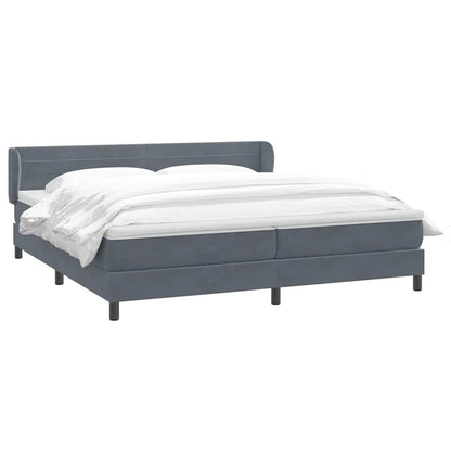 Boxspring met matrassen fluweel donkergrijs 180x210 cm