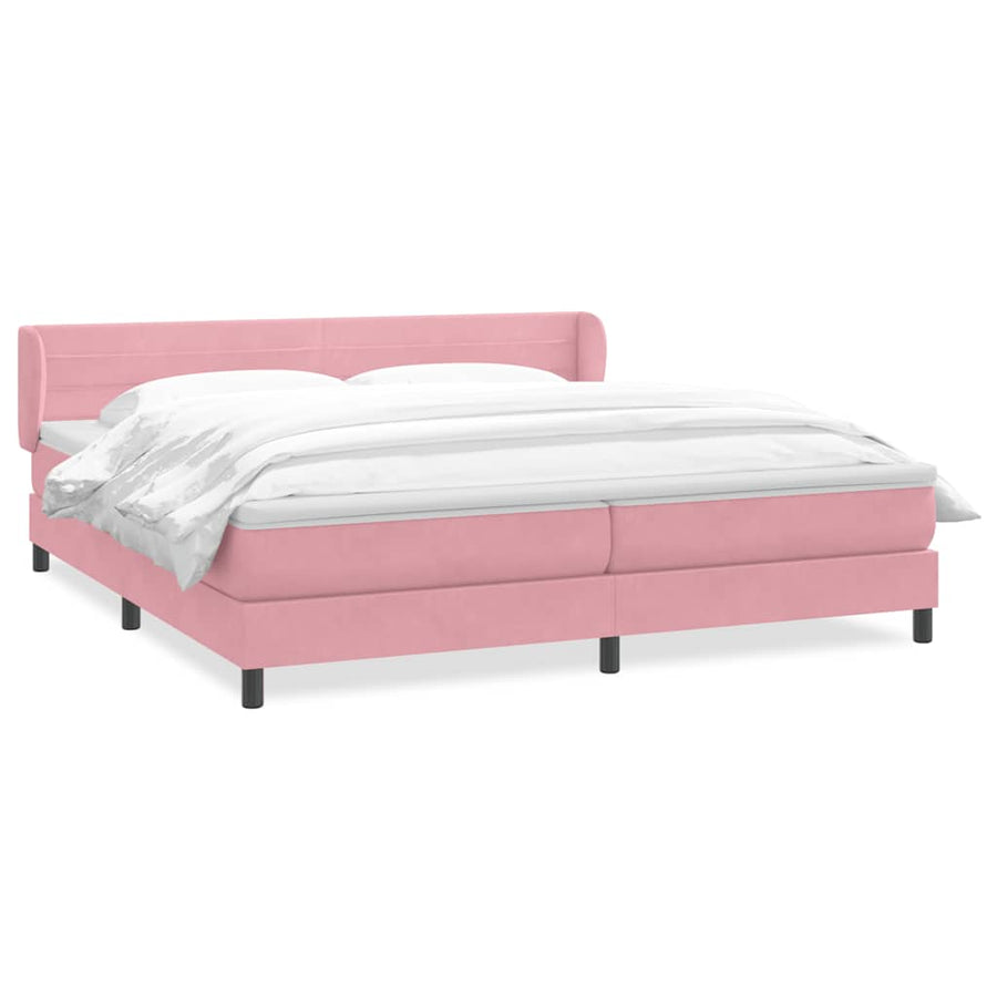Boxspring met matrassen fluweel roze 180x210 cm