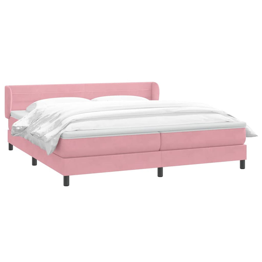 Boxspring met matrassen fluweel roze 180x210 cm