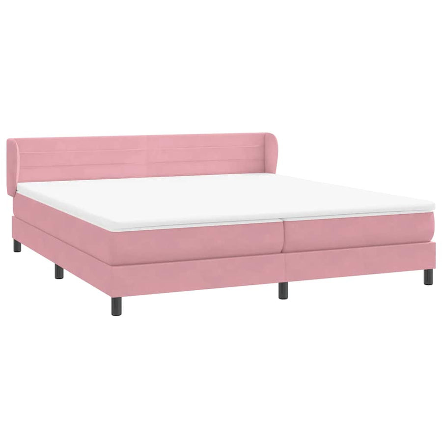 Boxspring met matrassen fluweel roze 180x210 cm
