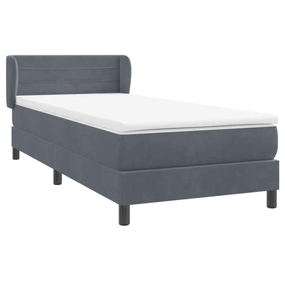 Boxspring met matras fluweel donkergrijs 80x220 cm