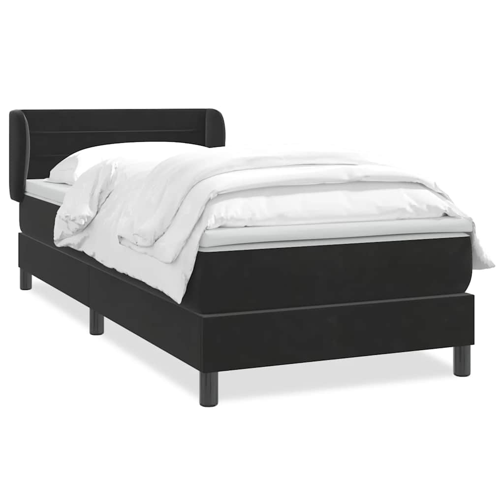 Boxspring met matras fluweel zwart 80x220 cm