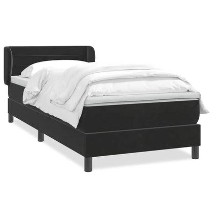 Boxspring met matras fluweel zwart 80x220 cm