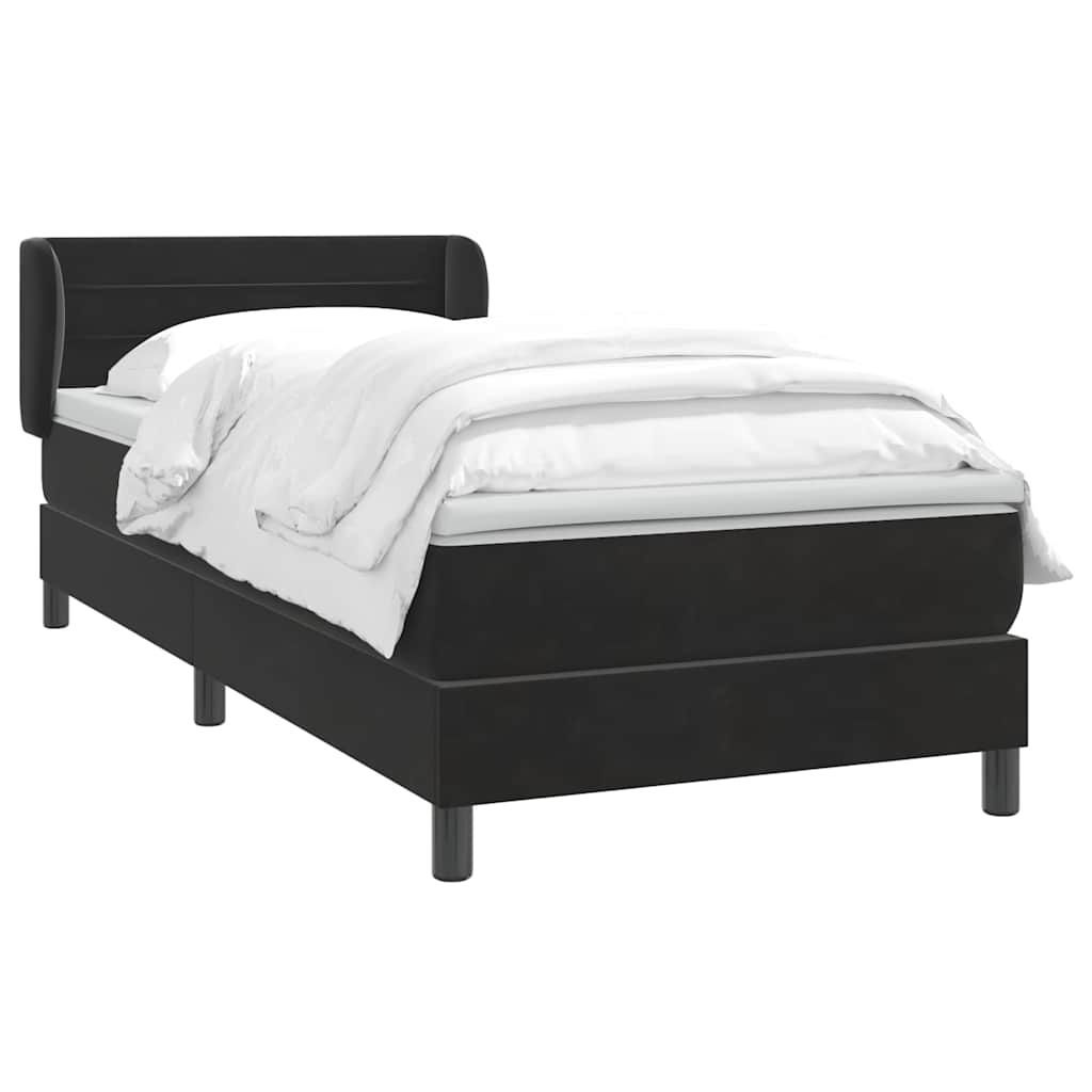 Boxspring met matras fluweel zwart 80x220 cm